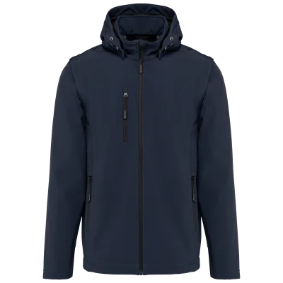 Veste Softshell 3 couches à capuche avec manches amovibles unisexe