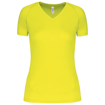 T-shirt de sport manches courtes col v femme