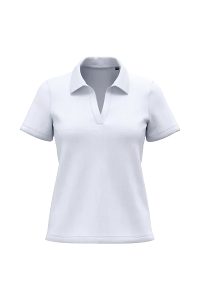 Polo col en V coton Supima® femme