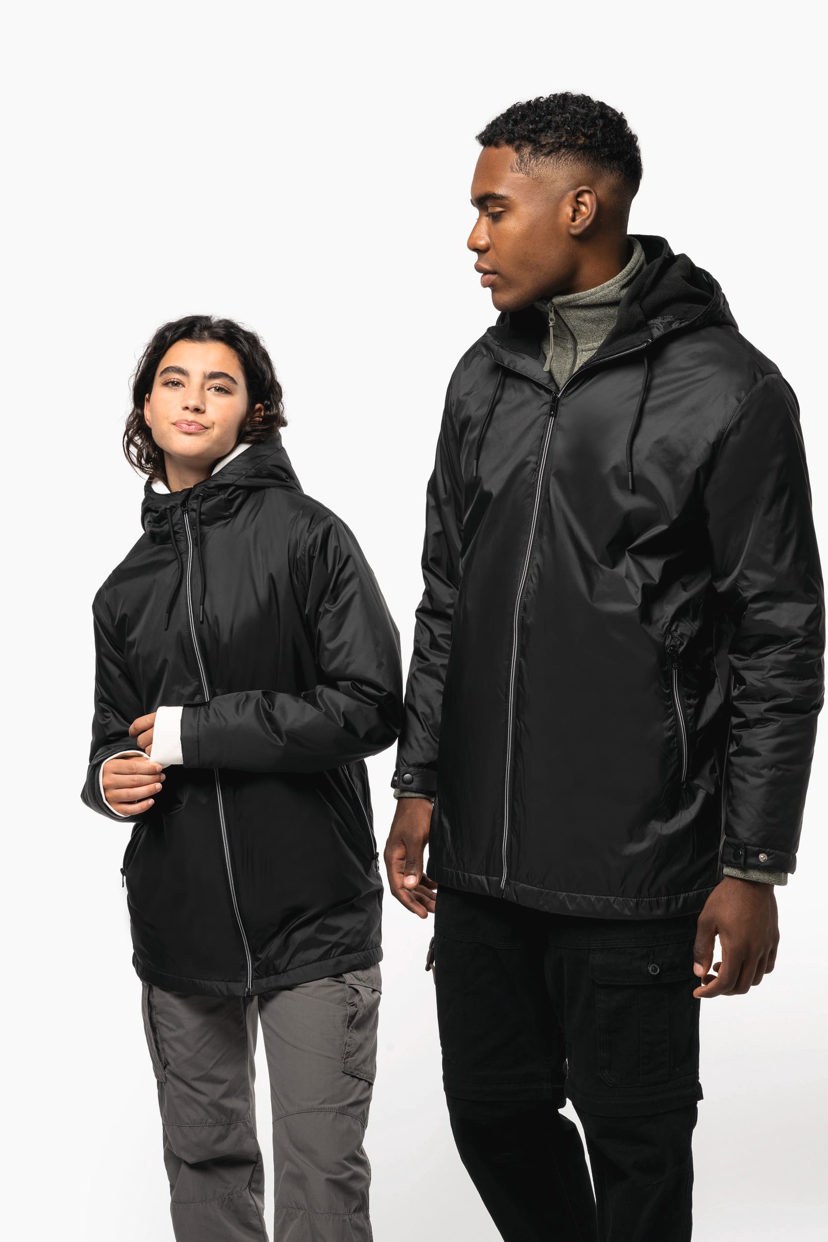 Veste à capuche avec doublure en micropolaire unisexe