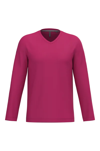 T-shirt col V manches longues homme
