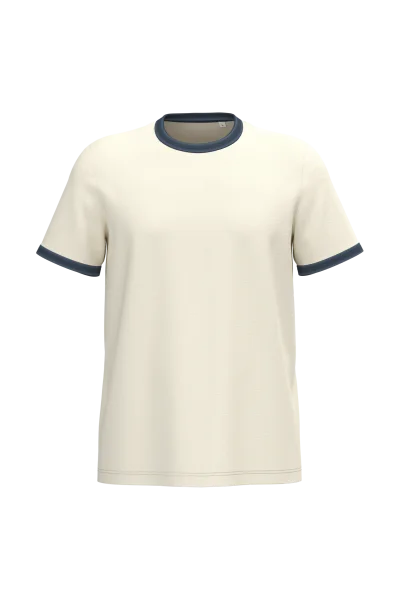T-shirt ringer écoresponsable à bords contrastés effet délavé homme