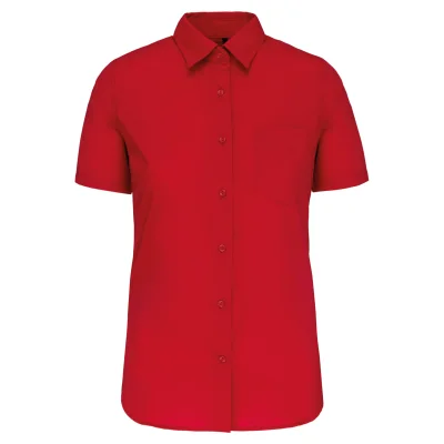 Chemise popeline polycoton manches courtes entretien facile femme