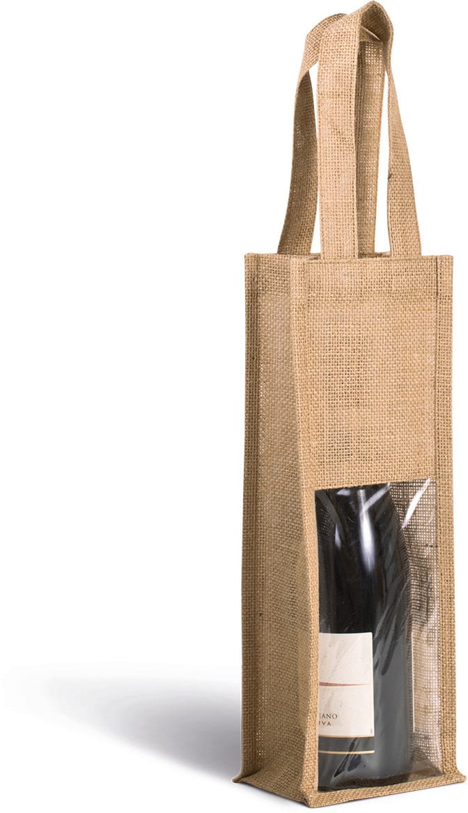 Sac porte-bouteille en jute