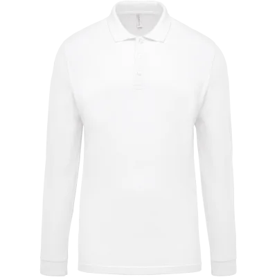 Polo piqué manches longues homme