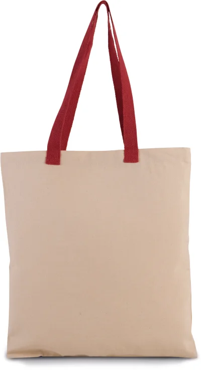 Sac shopping plat en toile avec poignées contrastées