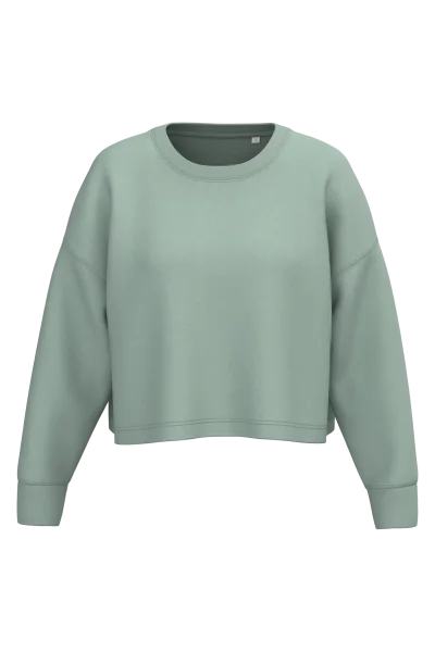 Sweat-shirt crop col rond femme