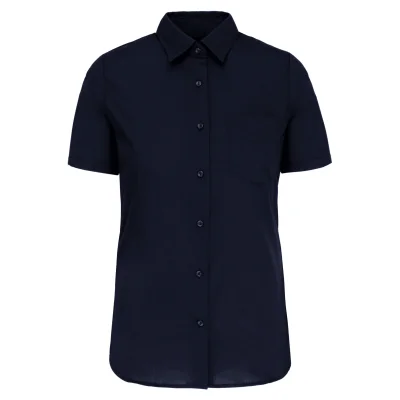 Chemise popeline polycoton manches courtes entretien facile femme