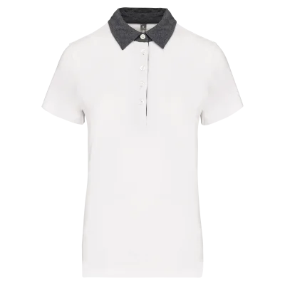 Polo jersey bicolore femme