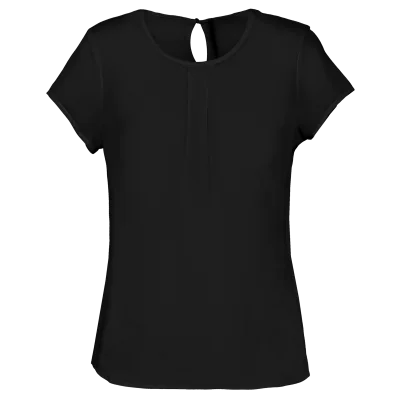 Blouse crêpe manches courtes femme