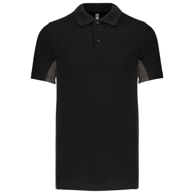 Polo piqué manches courtes bicolore homme