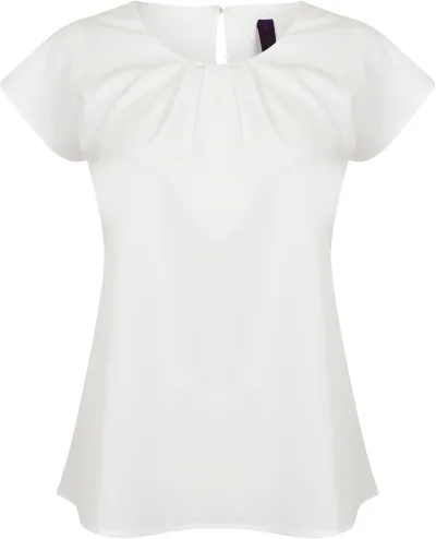 Top col plissé femme