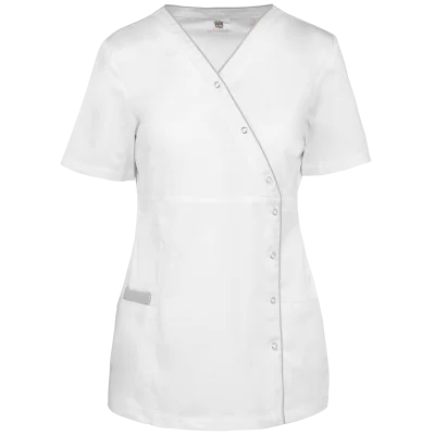 Blouse polycoton avec boutons-pression femme