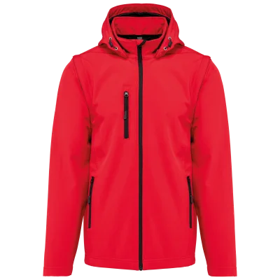 Veste Softshell 3 couches à capuche avec manches amovibles unisexe