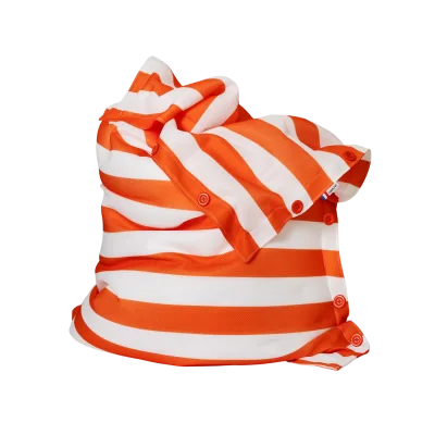Pouf déhoussable à rayures