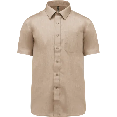 Chemise popeline polycoton manches courtes entretien facile homme