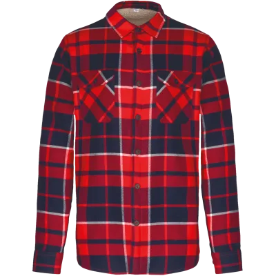Surchemise à carreaux doublée sherpa homme