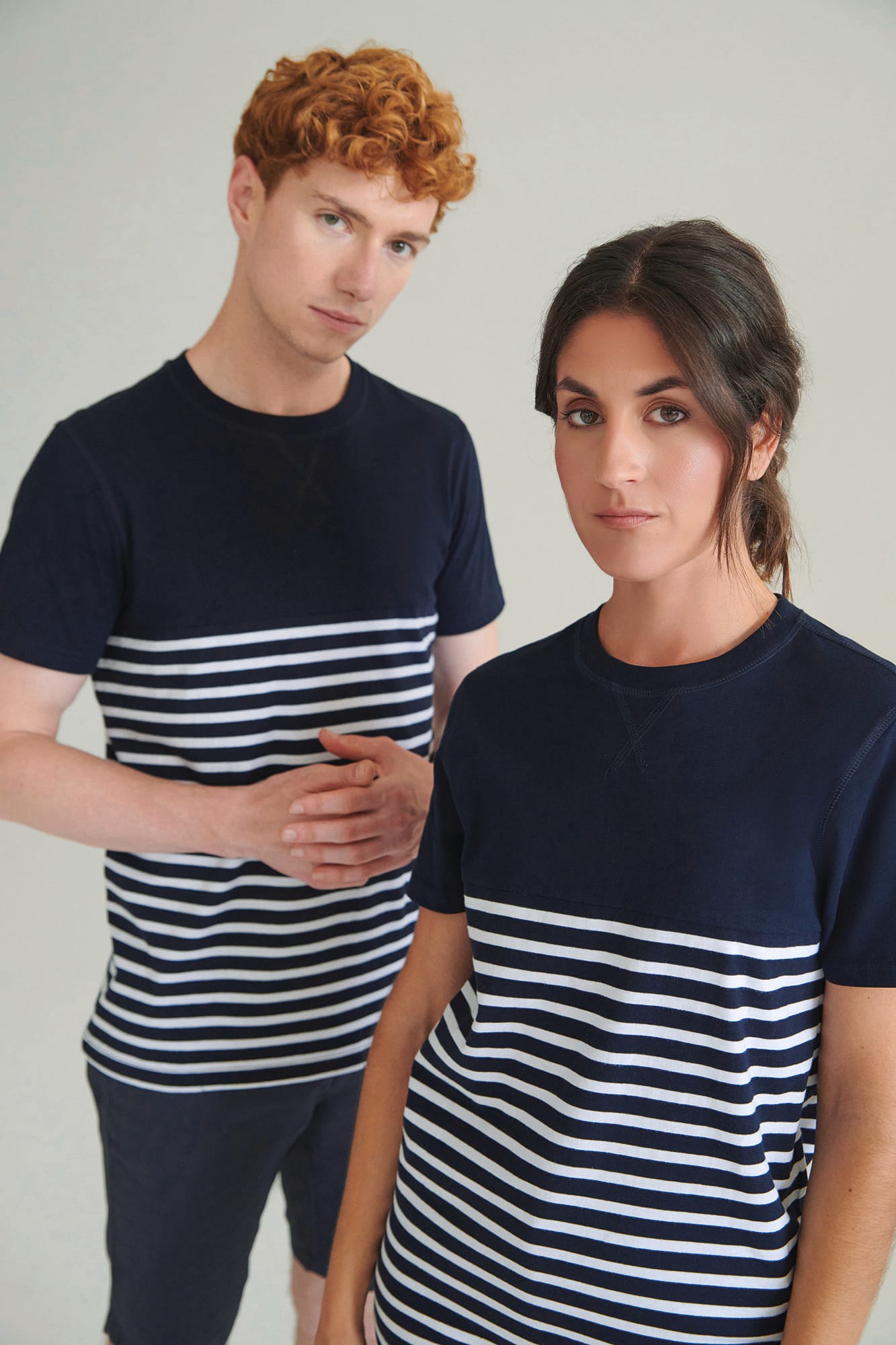 T-shirt breton à manches courtes