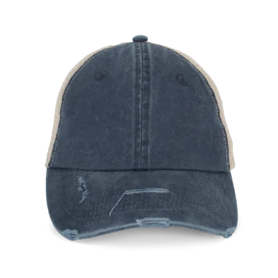 Casquette trucker écoresponsable effet déchiré unisexe