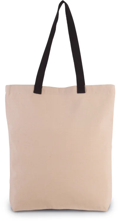Sac shopping à soufflet avec poignées contrastées