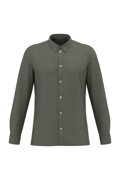 Chemise écoresponsable délavée en maille piquée homme