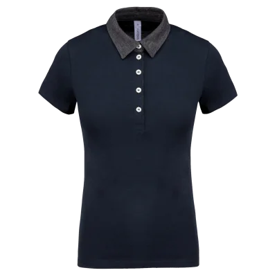 Polo jersey bicolore femme