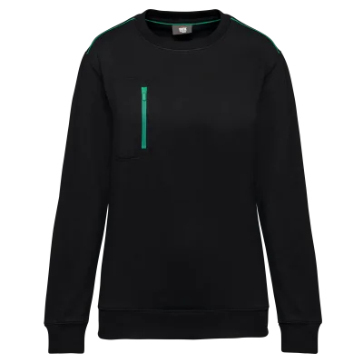 Sweat-shirt Day To Day zip poche contrastée unisexe