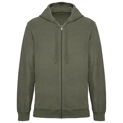 Sweat-shirt écoresponsable en éponge zippé à capuche homme