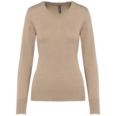 Pull col V femme