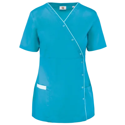 Blouse polycoton avec boutons-pression femme