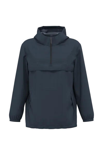 Veste coupe-vent imperméable écoresponsable quart zip unisexe