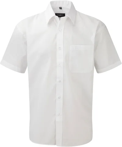 Chemise homme popeline polycoton manches courtes