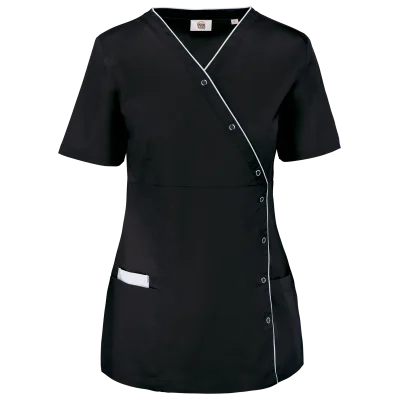 Blouse polycoton avec boutons-pression femme