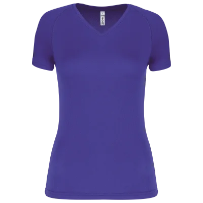 T-shirt de sport manches courtes col v femme