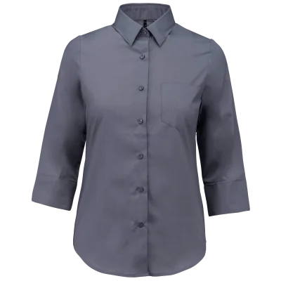 Chemise popeline polycoton manches 3/4 entretien facile femme