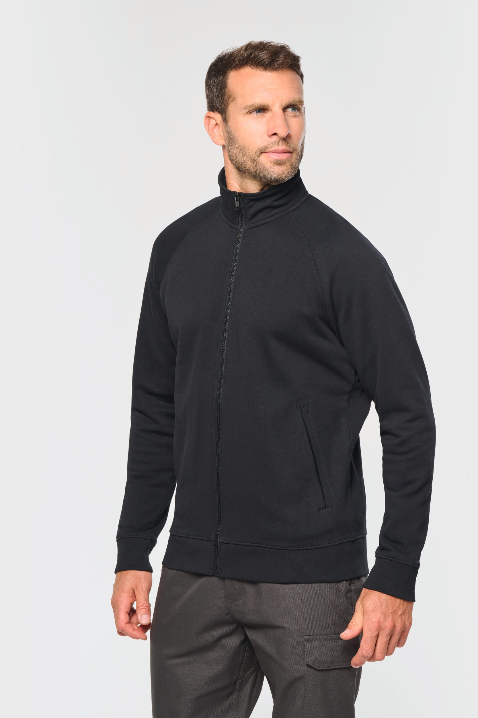 Veste molleton coton manches raglan unisexe