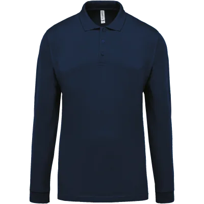 Polo piqué manches longues homme