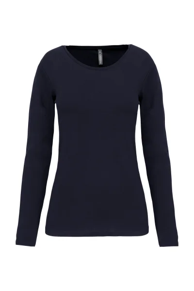 T-shirt col rond manches longues femme