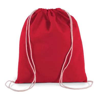 Petit sac à dos en coton bio avec cordelettes