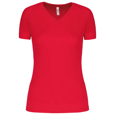 T-shirt de sport manches courtes col v femme