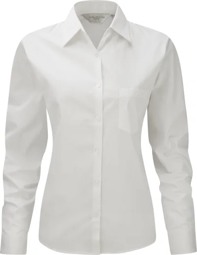 Chemise femme popeline pur coton manches longues