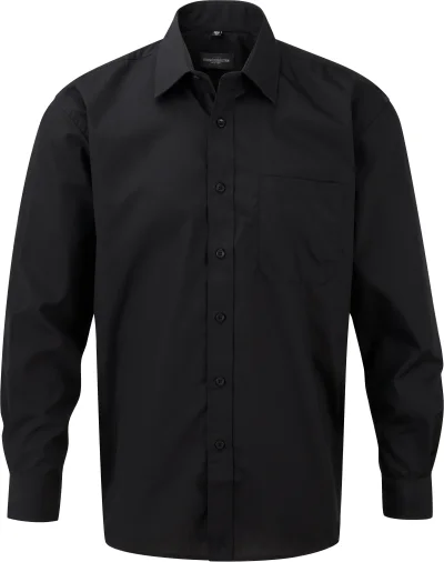 Chemise homme popeline polycoton manches longues