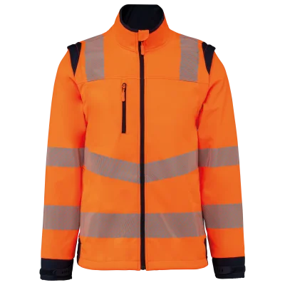 Veste softshell de sécurité recyclée avec manches détachables unisexe