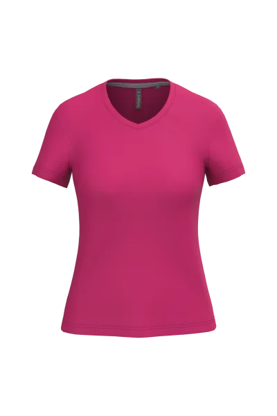 T-shirt col V manches courtes femme