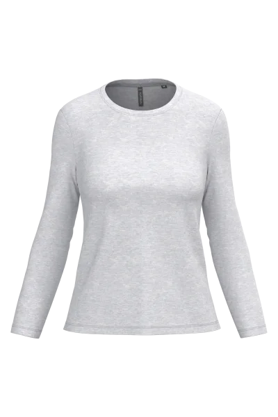 T-shirt col rond manches longues femme