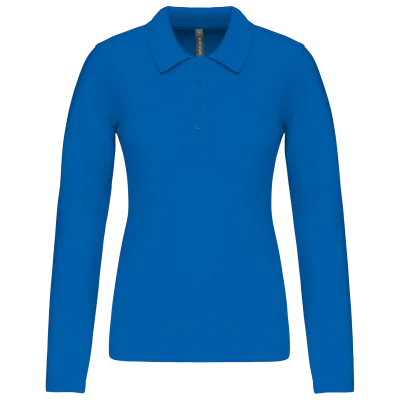 Polo piqué manches longues femme