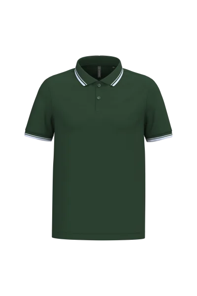 Polo homme manches courtes à liserés contrastés