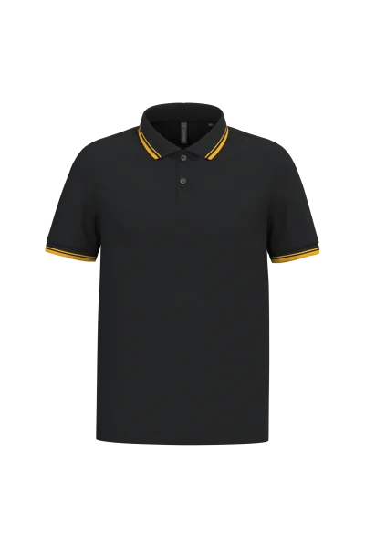 Polo homme manches courtes à liserés contrastés