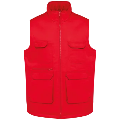 Gilet polycoton multipoches rembourré unisexe