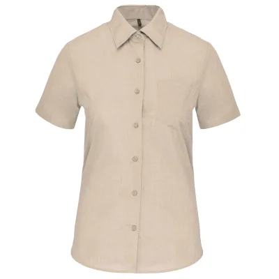 Chemise popeline polycoton manches courtes entretien facile femme